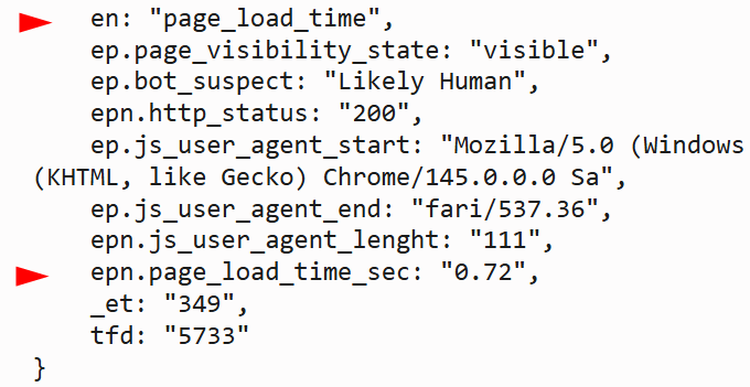 Google Analytics hit event with page load time parameter