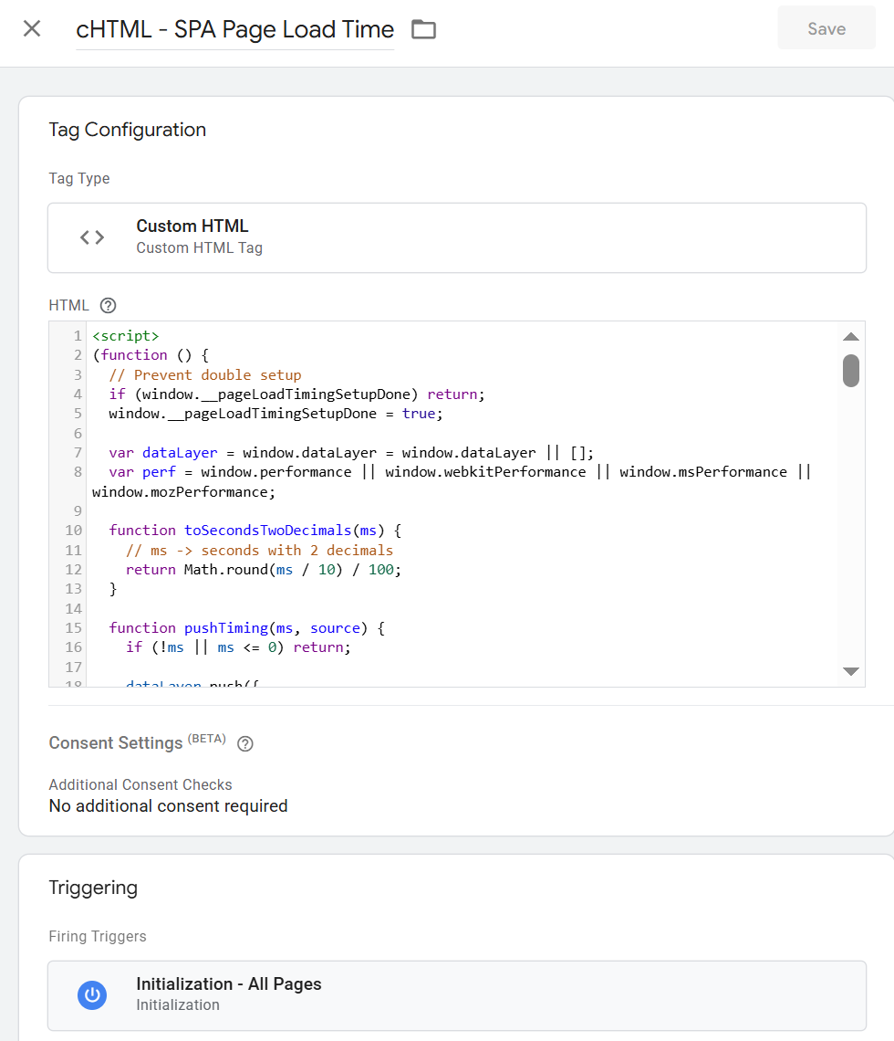 Google Tag Manager - Custom HTML Tag with JavaScript